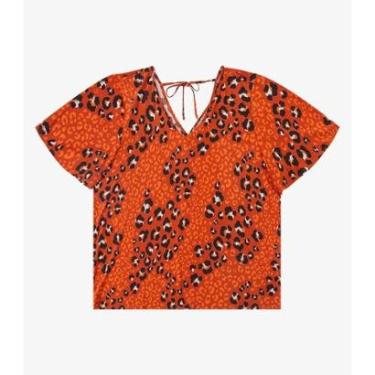 Imagem de Blusa Feminina Plus Size Infinita Cor Laranja-Feminino