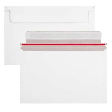 Imagem de 100 peças de envelopes rígidos de 15 x 11 cm com aba autovedante, envelopes planos de papelão para envio de cartões postais, fotos, documentos