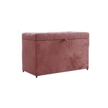 Imagem de Banqueta Decorativa Com EspaçO De Armazenamento - FáCil Acesso(ROSA CLARO,Pés em PVC)
