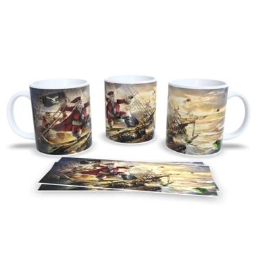 Imagem de Caneca de Cerâmica com Decoração Natalina, 325ml, Branca com Bolas de Natal Coloridas e Laços, Design Festivo para Café e Chá (4)
