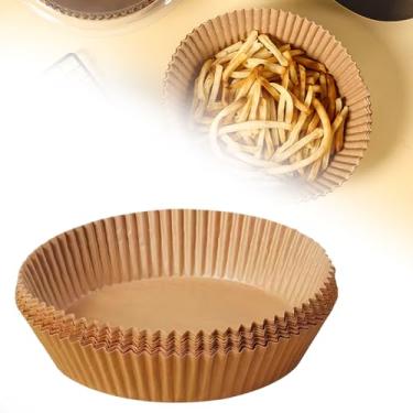 Imagem de Forros de papel Air Fryer, 100 peças de forros de pergaminho descartáveis, antiaderentes e à prova de óleo para facilitar a limpeza/redondo