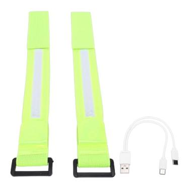 Imagem de RiToEasysports Equipamento de Corrida Noturna, Carregamento USB Elástico 3 Modos 5 Cores Braçadeira LED para Segurança Noturna (2 peças)