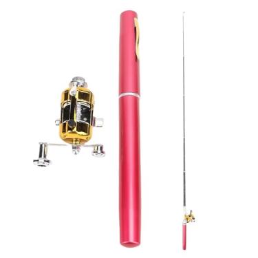Imagem de RiToEasysports Vara de Pesca de Caneta, Caneta de Bolso Leve de Alta Resistência Com Carretel Embutido para Entusiastas de Pesca Ao Ar Livre (vermelho)