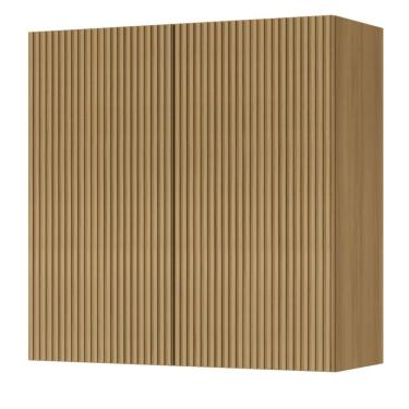 Imagem de Armário Aéreo De Cozinha 0,80m 2 Portas Canelado 100% Mdf Cléo Raissa Madeirado Nesher Madeirado