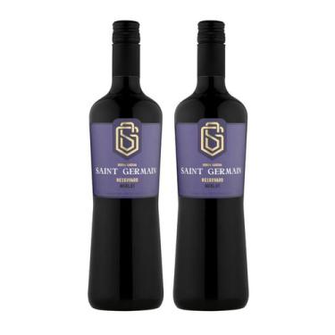 Imagem de Kit 2 Un Vinho Saint Germain Reservado Merlot Demi Sec 750 ml