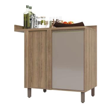 Imagem de Balcão Cozinha 95Cm Canto Reto 1 Porta Graff Mel Luciane Móveis