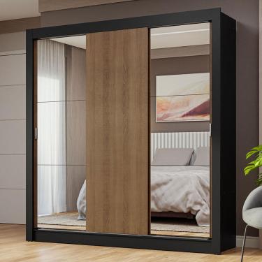 Imagem de Guarda-Roupa Casal 3 Portas de Correr com Espelhos Nobre Madesa