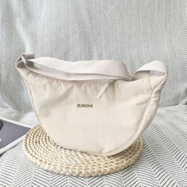 Imagem de Bolsa Nylon Feminina Casual Clean Forrada 2 Bolsos Internos (Off White)