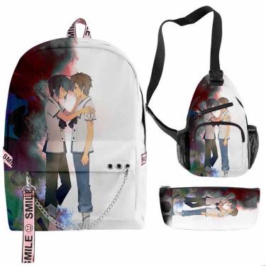 Imagem de Conjunto de mochilas From News Worlds Cartoon Kids School 3 unidades