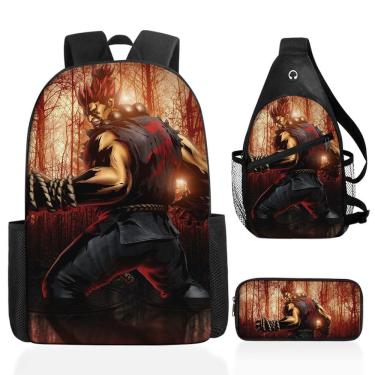 Imagem de Conjunto de mochilas Akumas School, 3 peças com bolsa de ombro e estojo para lápis