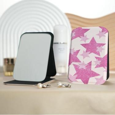 Imagem de Espelho de maquiagem portátil Millennium Y2K Pentagram Series, mini espelho portátil dobrável, espelho de contorno quadrado portátil com flip vertical, adequado para todos em várias ocasiões