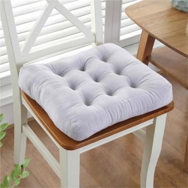 Imagem de Almofadas de cadeira para cadeiras de jantar, almofadas grossas de pelúcia para cadeira de mesa de cozinha com laços, suporte e capas antiderrapantes, almofada de assento macia e confortável, para