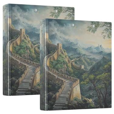 Imagem de Great Wall Sunset Pacote com 2 fichários pranchetas grandes 27 cm x 31,5 cm Material escolar de estética