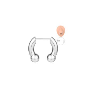 Imagem de 6ixGosh Anel de septo push in de 16 g em forma de C anilhas de septo em forma de C argolas de septo em ferradura para mulheres e homens, argola de cartilagem de nariz de calibre pesado, 10MM, Aço