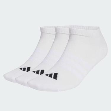 Imagem de Kit Meia Adidas ESS Low 3 Pares Branca e Preta, M