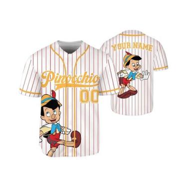 Imagem de Camiseta Infantil Disney Pinocchio, Camiseta De Beisebol, Roupa Famili