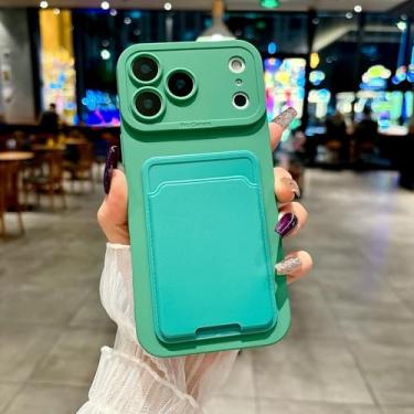 Imagem de HTVJFXCapa com compartimento para cartão para iPhone 17 (para iPhone 17/verde)