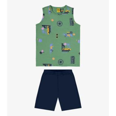Imagem de Conjunto Infantil Regata Com Bermuda Rovi Kids Verde, Verde, 4