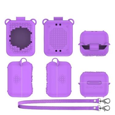 Imagem de Capa de silicone para Bitzee Interactive ToyDigital Pet, capa protetora, suporte de capa de armazenamento com cordão (roxo)