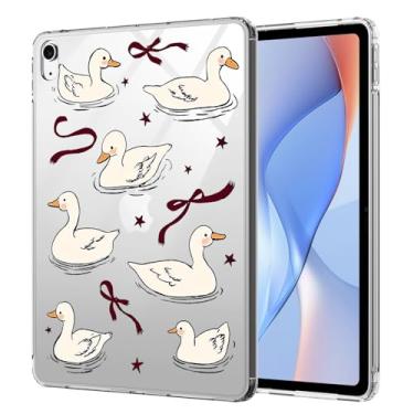 Imagem de AdorableWhimsy Capa Kawaii Duck para iPad 10ª geração 2022 11 polegadas/iPad (A16) 11ª geração 2025 11 polegadas design animal fofo capa protetora fina transparente à prova de choque capa rígida