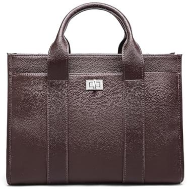 Imagem de BOYATU Bolsa de couro genuíno para mulheres: bolsas de couro para mulheres - bolsas de ombro transversais de designer para viagens e trabalho, 05 Marrom, Large, Bolsas femininas