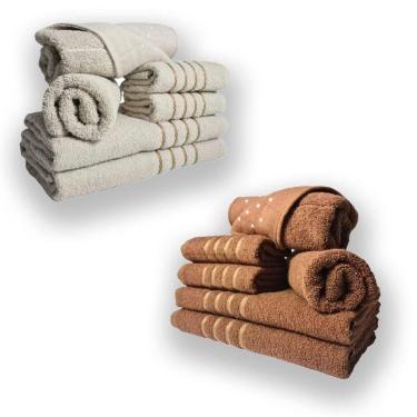 Imagem de Jogo De Toalhas 12pcs - 4 Banhos 4 Rosto 4 Tapetes Bg+mr