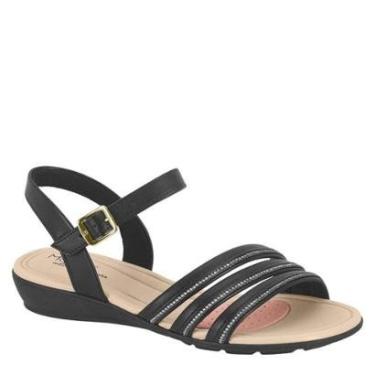 Imagem de Sandália Feminina Ortopédica Conforto Brilho Leve Modare - Preto/Cristal - 39-Feminino