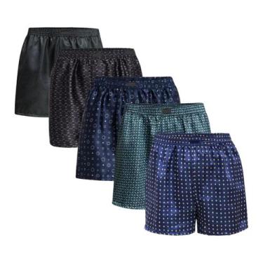 Imagem de Kit Com 5 Cueca Samba Canção De Cetim Short De Dormir Pijama - MGS, G