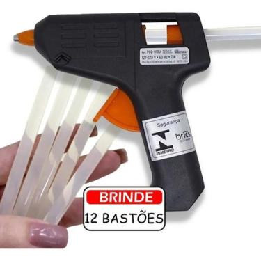 Imagem de Pistola De Cola Quente Bivolt 10W Com 12 Bastões De Cola Kit - Brasfor