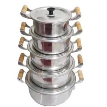 Imagem de Jogo de Panelas Alumínio Batido Fundido Caçarolas 14 ao 22 jogo com 5 