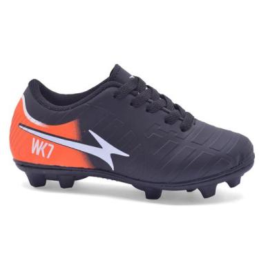 Imagem de Chuteira infantil masculina para campo, antiderrapante, cor preto/verd