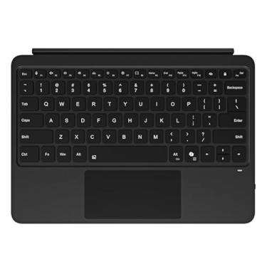 Imagem de Teclado para Surface Pro 12, teclado Bluetooth portátil com touchpad, retroiluminação LED de 7 cores (preto)