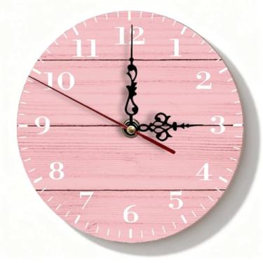 Imagem de Relógio de parede, silencioso, sem tique-taque, operado por bateria, relógios de madeira 018