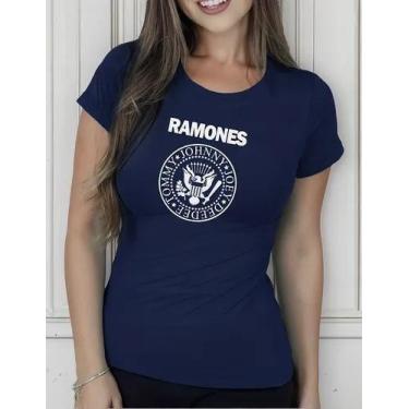 Imagem de Camiseta Camisa Adulto Feminina Masculina Algodão Banda de Rock Ramone