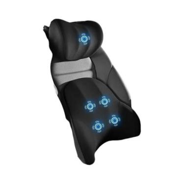 Imagem de Almofada De Apoio Lombar Aquecida Para Carro Com Massagem Vibratória E