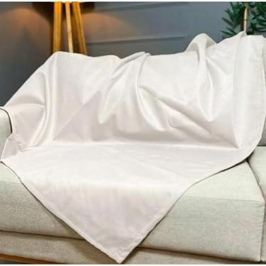 Imagem de Manta para Sofá em Suede Aveludado Liso Protetora Decorativa Vários Tamanhos(Cru,8 Lugares (4,00x1,40m))