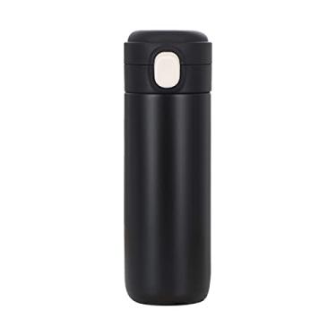 Imagem de Garrafa térmica de aço inoxidável com vácuo isolado portátil à prova vazamentos um botão pressão abertura grande para viagens academia fitness e acampamento