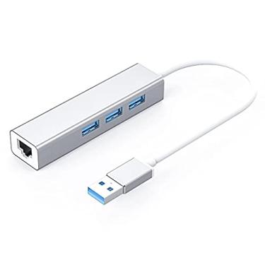 Imagem de HHHJQFAAT Placa de rede tipo C para Gigabit USB 3.0 para divisor de rede conversor Rj45 de um a três