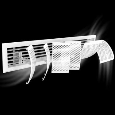 Imagem de Defletor de ventilação ajustável | Registro de teto e redirecionador de ventilação CA | Controle a direção do vento para sistemas de ar condicionado central