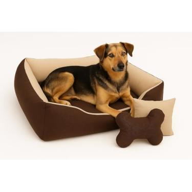 Imagem de Cama Pet Para Cachorro Porte Médio 80x60 com Brinquedos Anti-estress almofadinha e ossinho