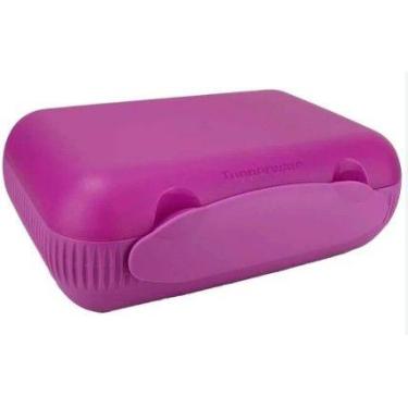 Imagem de Porta Lanche e Sanduíche Roxa com divisória Tupperware