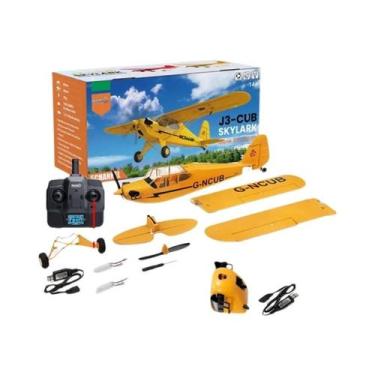 Imagem de Avião RC J3-CUB Com Acelerador Na Mão Direita, 5 Canais, 2.4G, 3D, 6G,