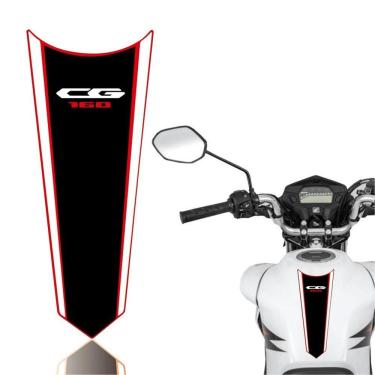 Imagem de Adesivo Faixa Gravata Sem Resina Moto Cg 125/150/160 Preto Branco Cg 125