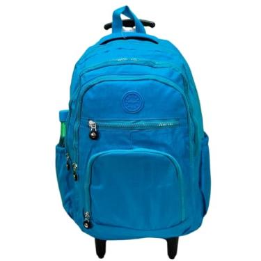 Imagem de Mochila Escolar de Rodinha, Juvenil, Feminina/Masculina, Stay-Clean, Preta (Azul Celeste)