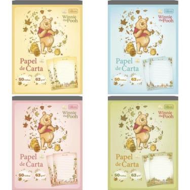 Imagem de Bloco Papel de Carta Pooh 50 Folhas 63G 177X240MM Pacote com 8 - Tilib