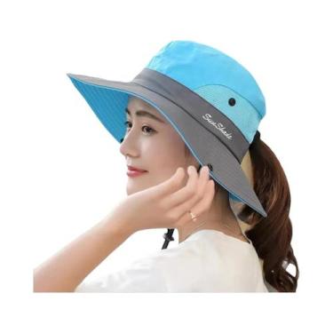 Imagem de Chapéu Bucket Feminino De Aba Larga Com Secagem Rápida, Proteção Solar