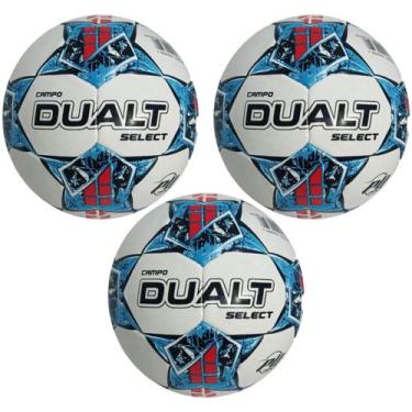 Imagem de Kit 03 Bola De Futebol Campo Dualt Select Pro Costurada á Mão, Branco,