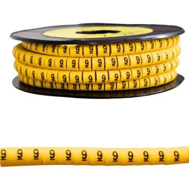 Imagem de Identificador Cabos Fios Número 9 Anilha 4mm a 6mm 500 Peças - Stark E