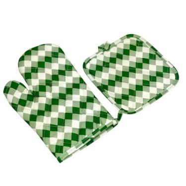 Imagem de Luva Culinária Térmica Forno Alta Temperatura Resistente Cor:Verde - W