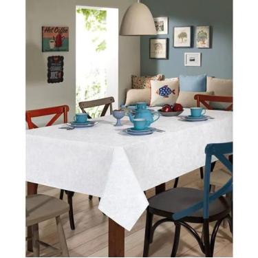 Imagem de Toalha De Mesa Clean Quadrada 4 Lugares Edite Dohler, Branco, Quadrado